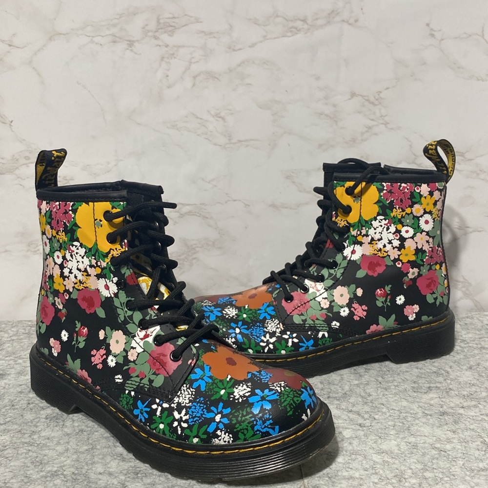 Dr Martens Floral Mash Up Combat Boots
